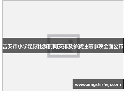 吉安市小学足球比赛时间安排及参赛注意事项全面公布